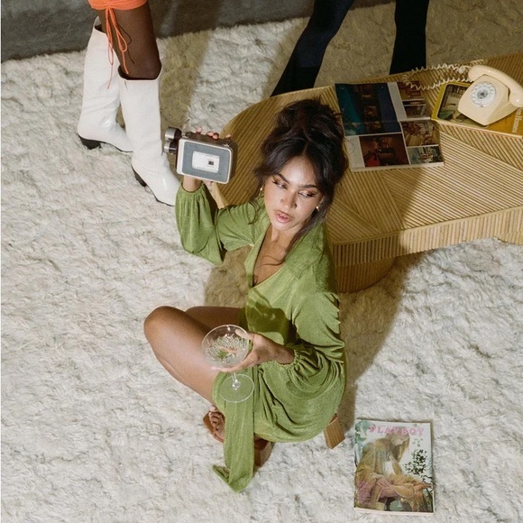 PRINCESS POLLY GREEN PARTY TIME MINI DRESS D16 - Picture 6 of 12